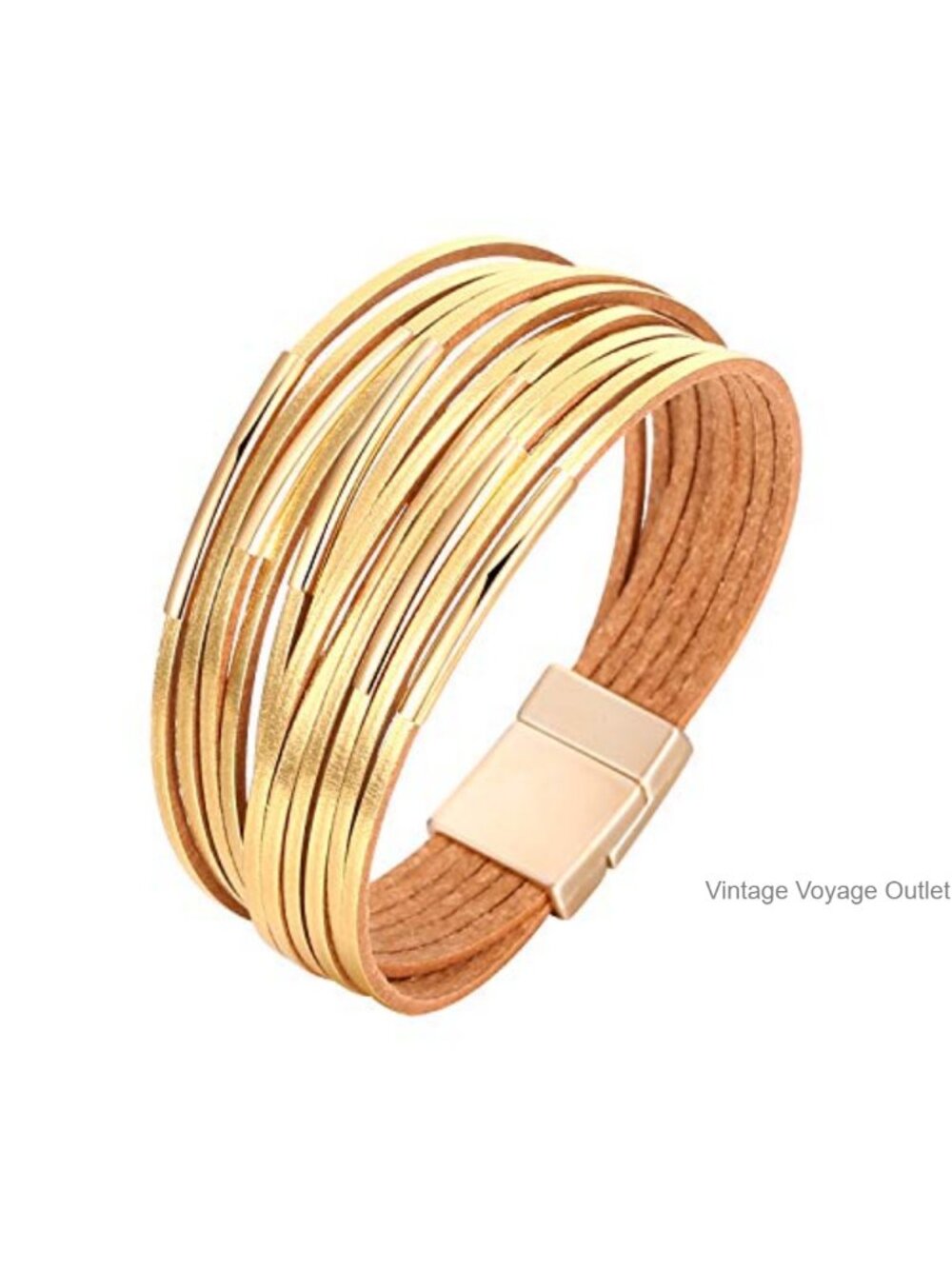Leather Wrap Bracelet Boho Western Stacked Cuff Jewelry